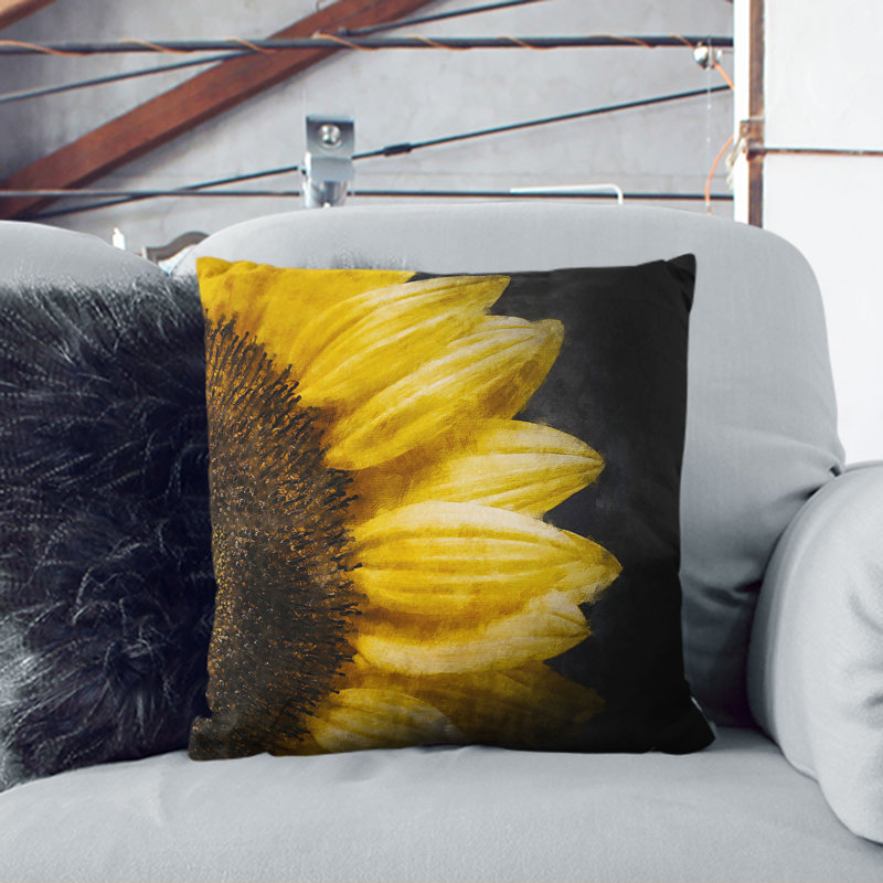 Sunflower Rising Cushion with Filling, 40cm H x 40cm W x 15cm D