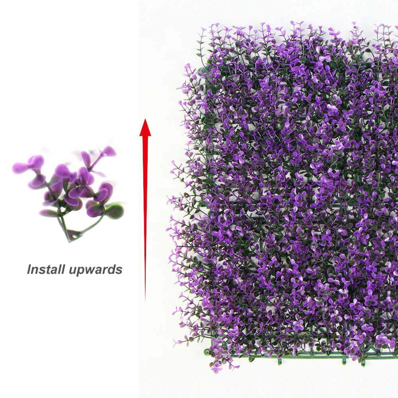 50.8cm Faux Boxwood Hedge, Purple Milan