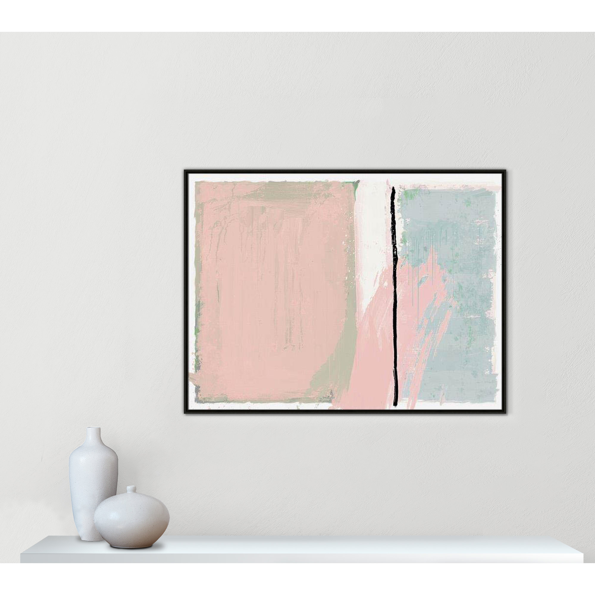 Pastel Opulance by Casa Fine Arts, Espresso Floater Framed, 37.5" H x 49.5" W x 2" D, No Mat