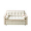 Lit gigogne escamotable de 55,5 po, 2 places avec poches latérales, coussins réglables et lombaires pour appartement, bureau, salon, canapé-lit en velours beige, coussins, thème de bureau-1684929183