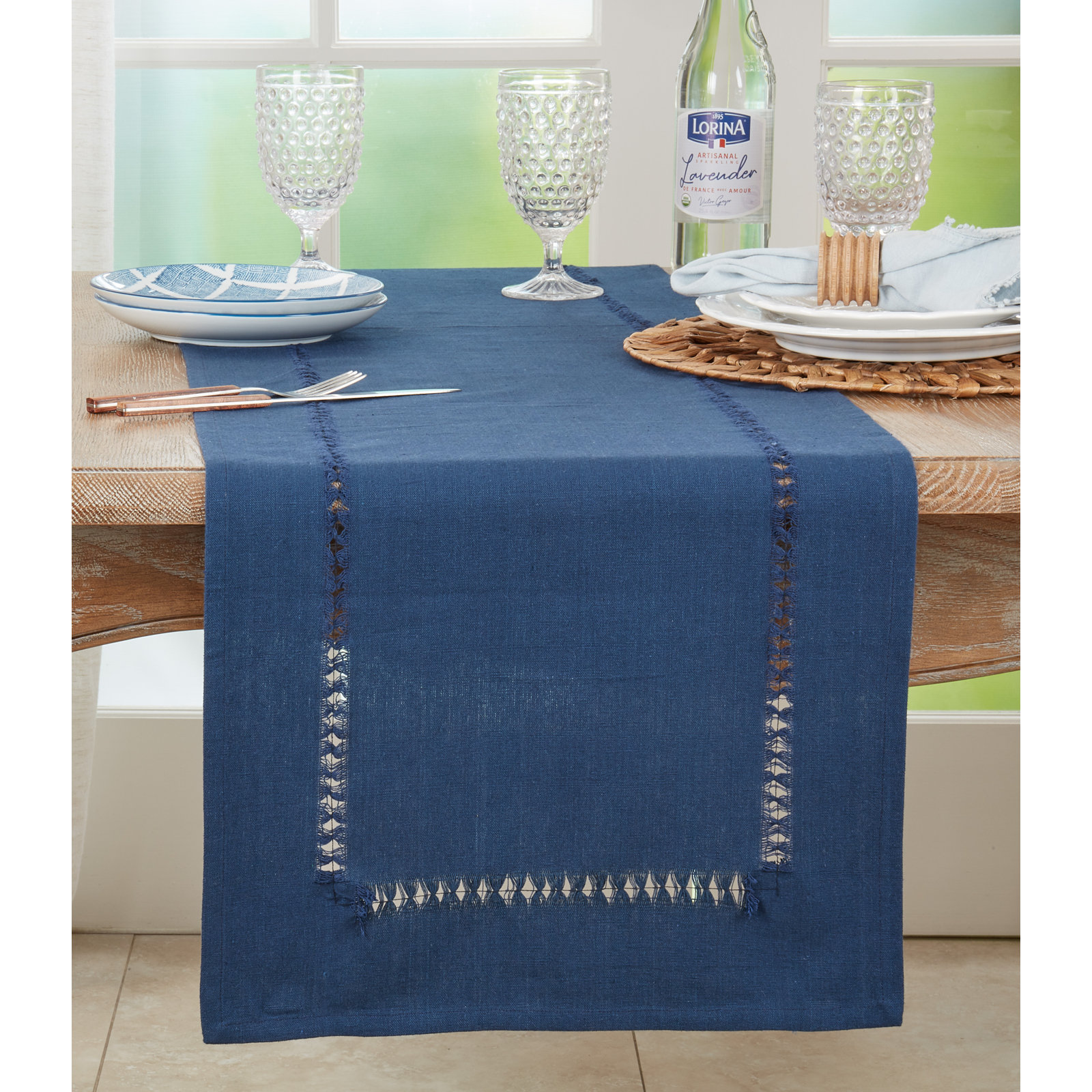Garbo Table Runner, Navy Blue
