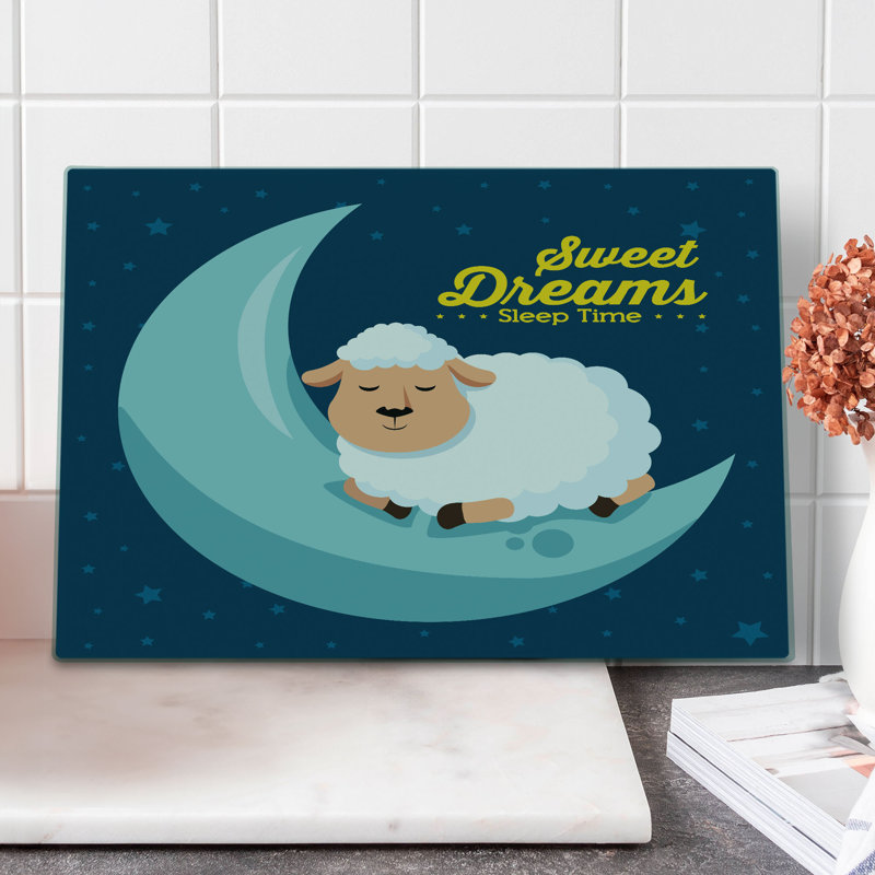 Ambesonne Saying Cutting Board Large Size Night Sky Sheep Multicolor