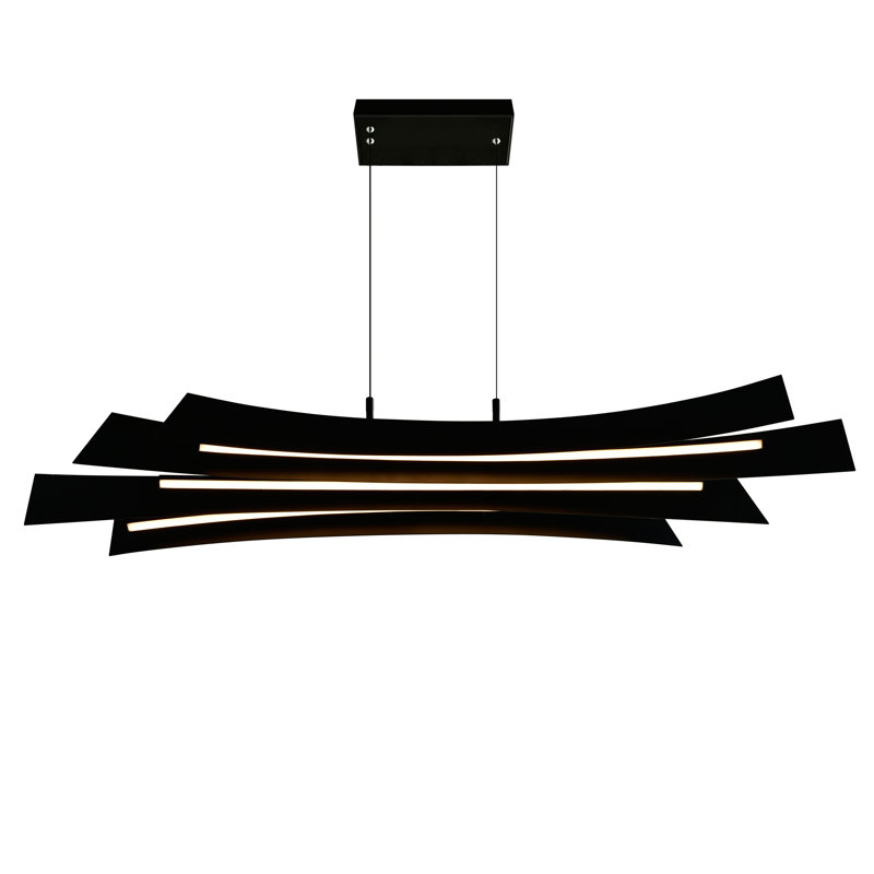 Eveah 3 - Light Dimmable LED Rectangle Chandelier, Black