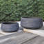 Garden Bowl Planter, Lightweight Ribbed Reinforced Stone Frostproof Outdoor Plant Pot, Planter with Drainage Holes, Bonsai Pot, Shallow Planter-39263429-39263431