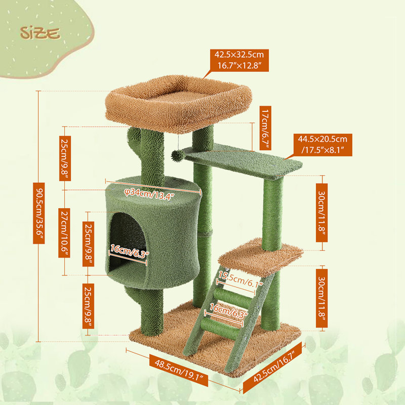 Burnace 35.6'' H Cat Tree