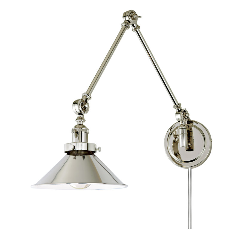 Martucci Plug-in Swing Arm Sconce, Polished Nickel