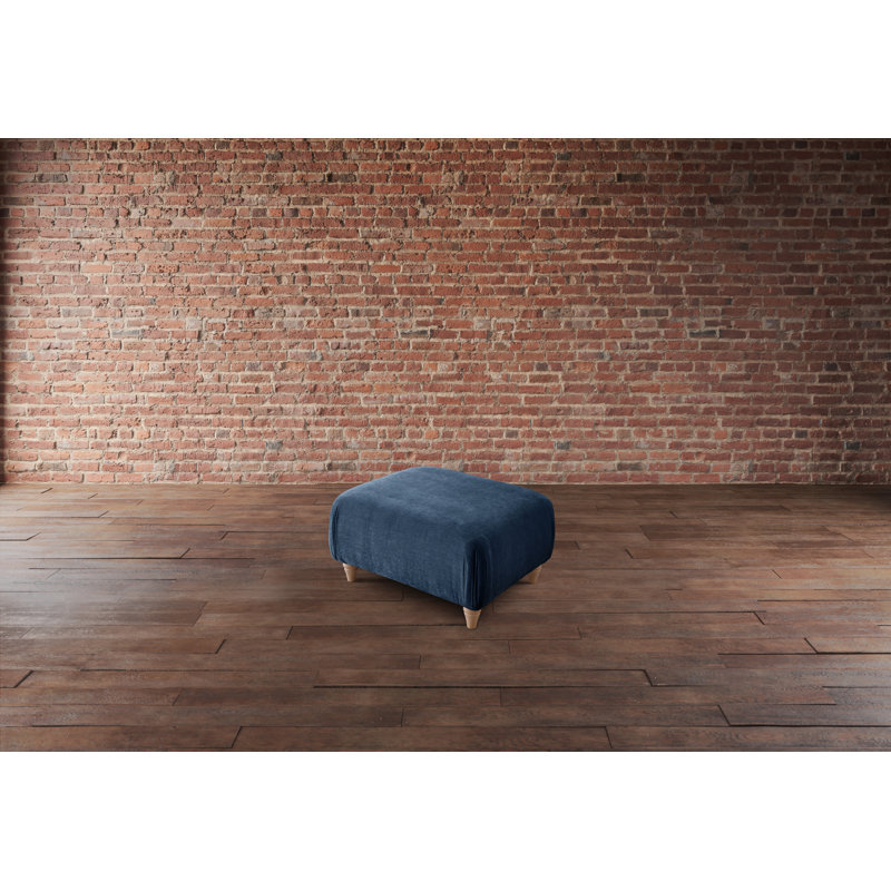 Charlotte-Ann Soft Touch Square Footstool, Navy