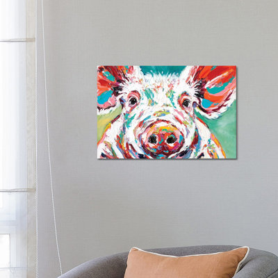 Piggy II 1 Piece Wrapped Canvas Painting