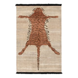 Classic Contemporary Tiger Rug In Beige-Brown, Orange