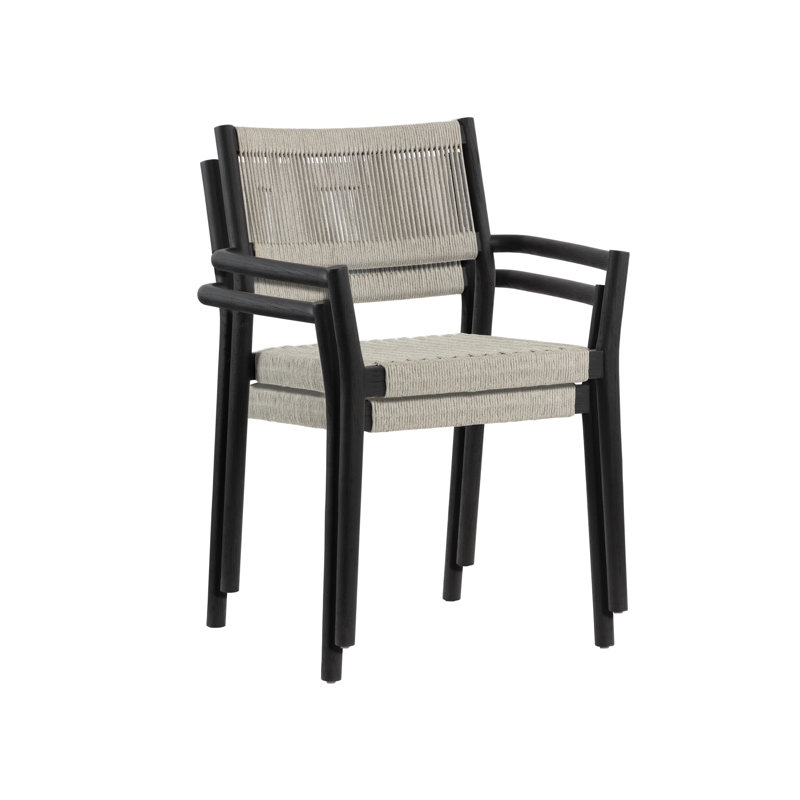 Kavala Stackable Dining Armchair, Gris anthracite