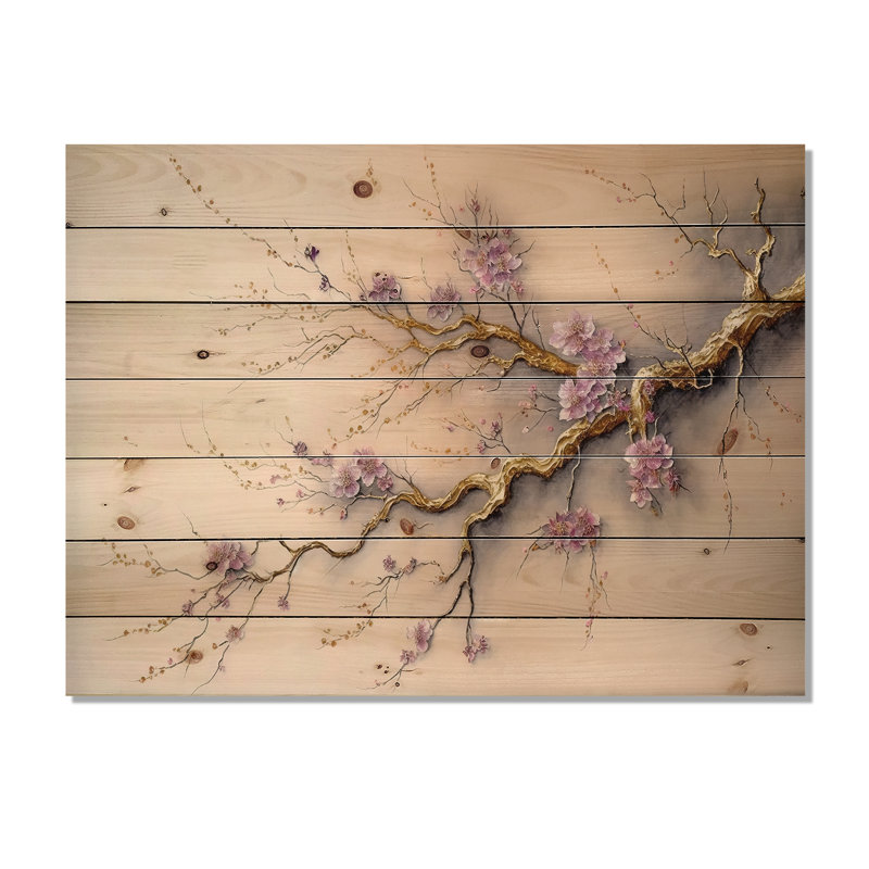 Décoration murale Helky - Paysages en bois sur bois de pin naturel, H 34 po x l 44 po