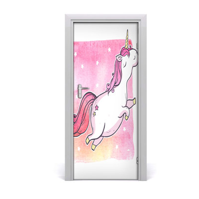 Pink Unicorn Door Decal