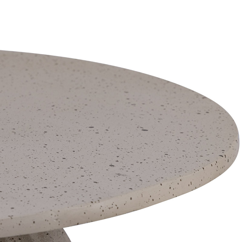 Table basse en aluminium avec base à texture ciseau, H 15 po x L 24 po x l 24 po, Plateau beige / base brune