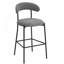 Tabouret de bar à hauteur de comptoir avec îlot de cuisine avec base thermolaquée noire et repose-pieds-717313398