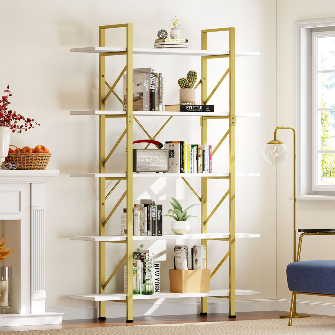 Tortola 180cm H x 120cm W Metal Etagere Bookcase