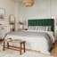 Lit plateforme tapissier en velours avec tête de lit Modern-982473086-982473075