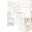 Lit double superposé au-dessus d'un lit blanc, 6 tiroirs et tablettes pour le rangement des livres, escalier avec lit d'organisation divisible, finition blanche, utilisation efficace, sortie supérieure solide et sécuritaire