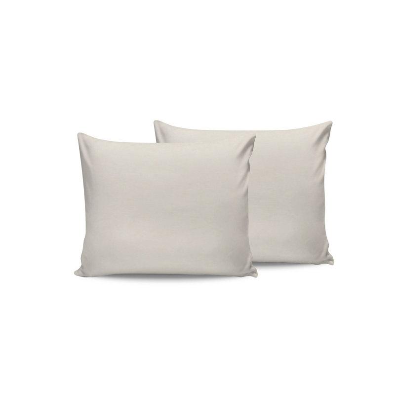 Premium 100% Cotton Pillowcase Set (2 Pieces), Cream Color, 19.7 x 31.5 inches | Soft Ranforce Fabric, 155 Thread Count | Envelope Closure Design, Machine Washable for Easy Care, Perfect for Cozy Bedrooms