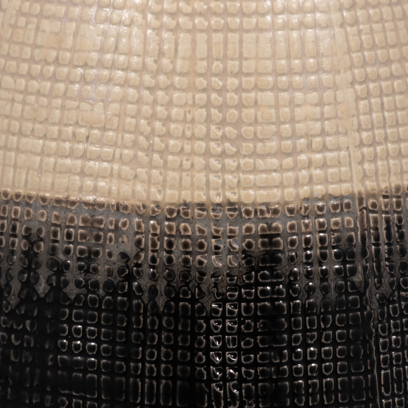 Pot élégant en céramique bicolore avec couvercle pour la décoration intérieure - Décoration polyvalente pour tablette, console ou table