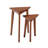 Amarius Nesting End Tables, Set of 2, Mid-Century Modern Triangular Design, Space-Saving Accent Side Tables, Warm Chestnut Finish, 24 in. Width