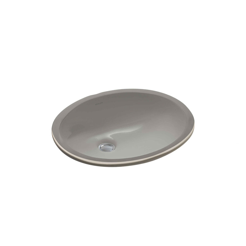 Caxton Ceramic Oval Undermount Bathroom Sink with Overflow, Thunder Gray