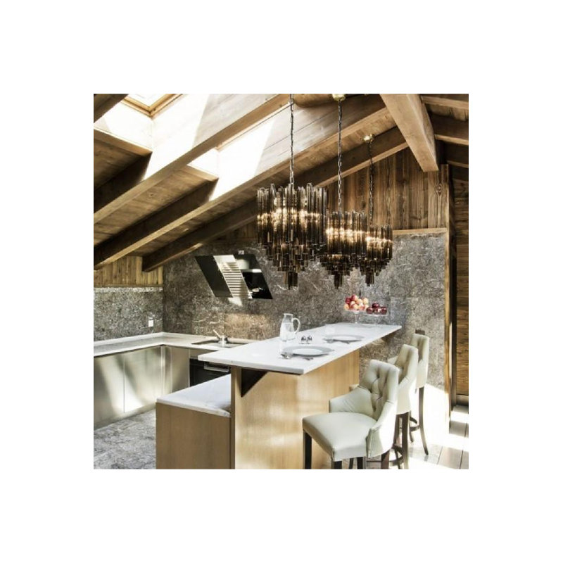 Salerno 4 - Light Chandelier, Brass