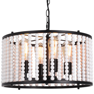 4 - Light Dimmable Lantern Drum Chandelier