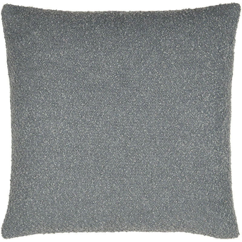 Olinda Solid Colour Pillow Cover, 20"H x 20"W, Pillow Cover Only - No Insert, Blue Grey