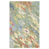 Reflections Abstract Handmade Tufted Green/Blue/Red Area Rug