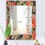 Miroir décoratif traditionnel fleurs avec branches-40085953