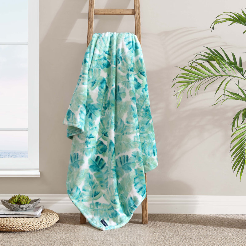 Wallpaper Leaves Throw Blanket, Weekend Green