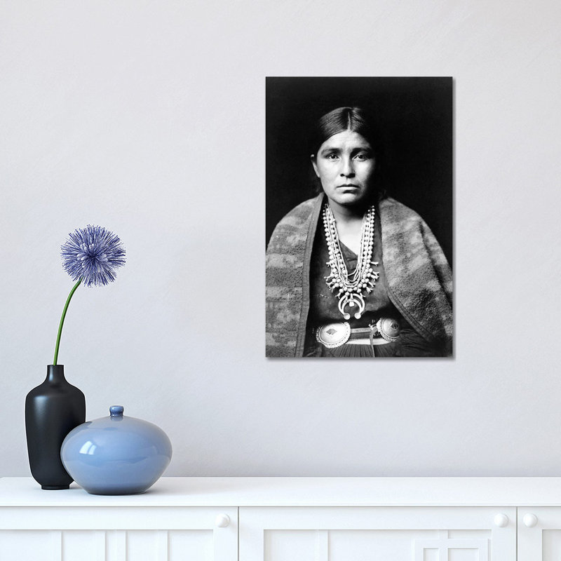 Navajo Woman, C1904 by Edward S. Curtis - Wrapped Canvas Print, 30.48 cm H x 45.72 cm W