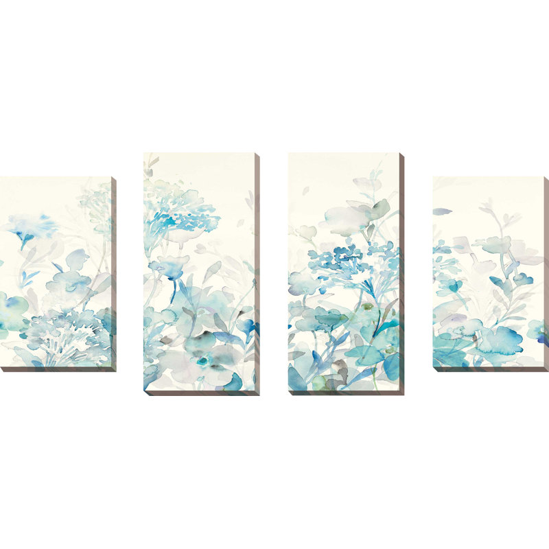 « translucide jardin », reproduction de peinture à l’aquarelle à multiples images sur toile, H 34 po x l 56 po x P 1 po