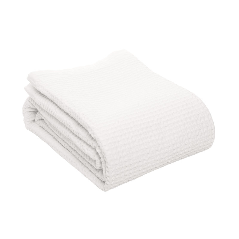 Couvre-lit en percale de coton blanc
