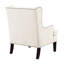 Chaise d'appoint en tissu beige, siège rembourré en mousse, garniture cloutée, chaise de salon élégante dans la chambre, beige, garniture d'attraction-1494880324