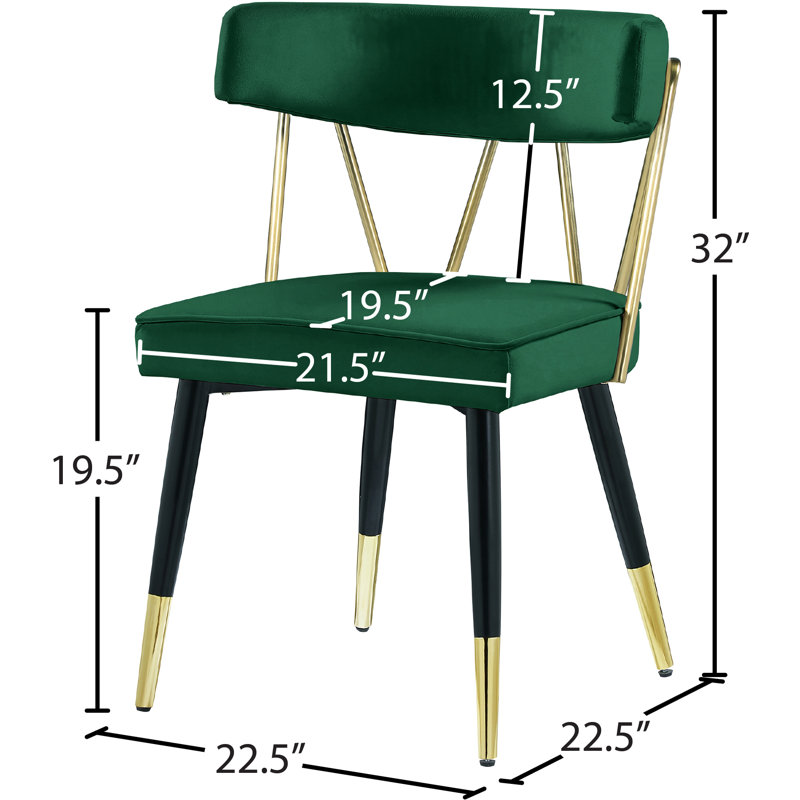 Chaise d'appoint en velours Jeudi, Velours vert