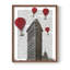 «Flat Flat Building and Red Hot Air Balloon», reproduction encadrée - bois massif-362572165-362572169
