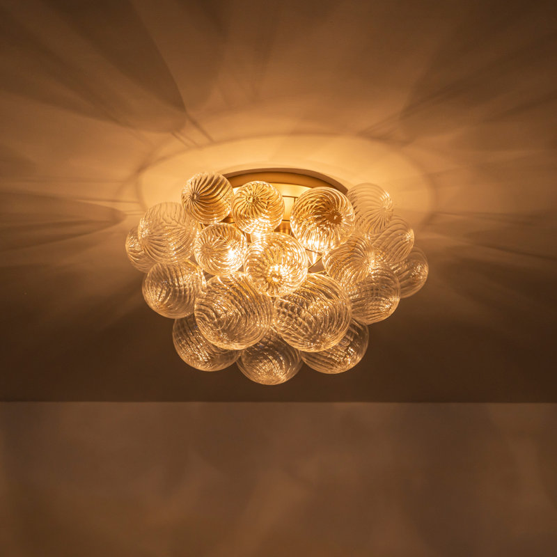 4-light Handcrafted Glass Bubble Semi-flush Mount