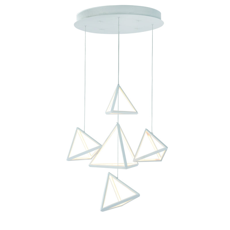 Lustre DEL 5 lumières triangulaires