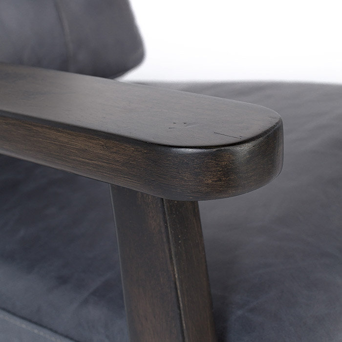 Chaise avec accoudoirs en cuir canton