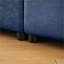 Canapé modulaire | 3 places contemporain en forme de U pour le salon, avec rangement caché et repose-pieds | Bleu | Chenille-97339542