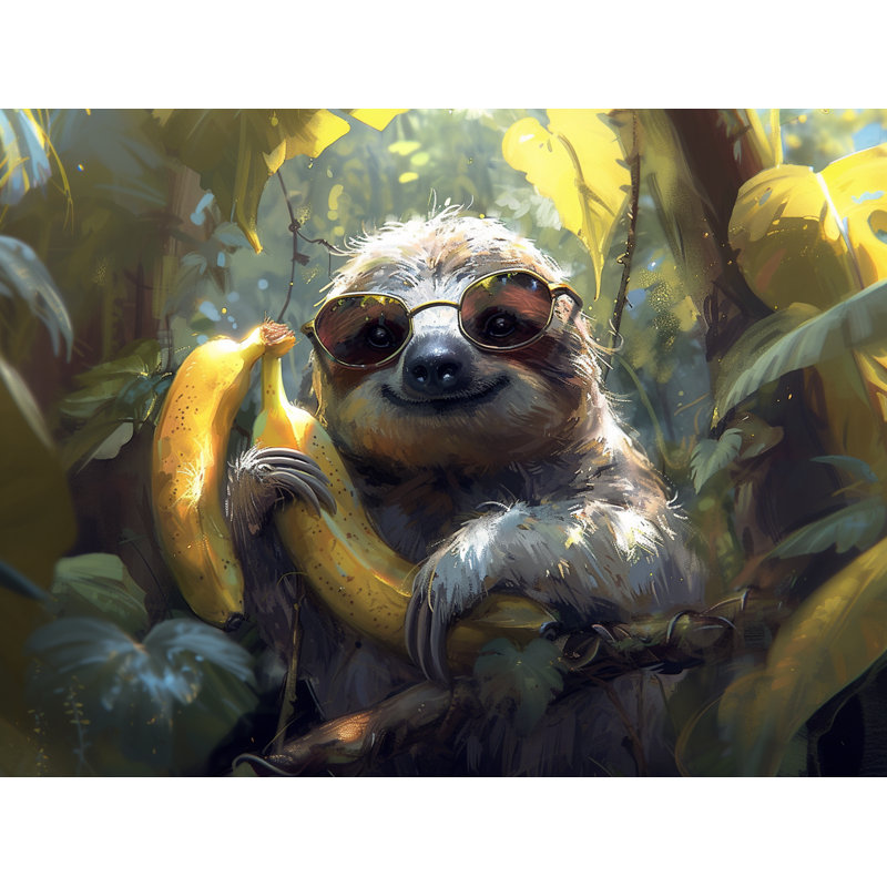 Rideau de douche Sloth - Décoration de salle de bain animaux, H 73 po x l 70 po
