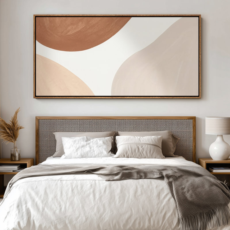 Très grand art mural rétro encadré pour art classique, H 30 po x l 60 po, Naturel