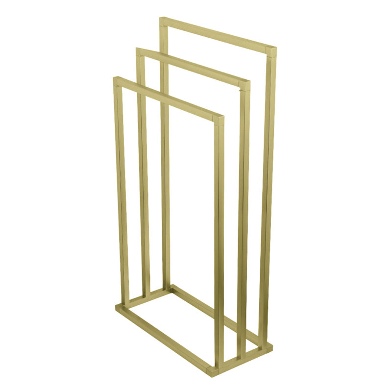 Edenscape 3-Tier Pedestal Free Standing Towel Stand, Brushed Brass