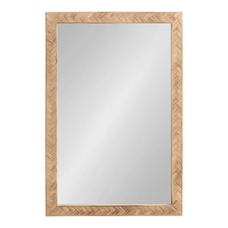 Rectangle Pieced Wood Bathroom Mirror