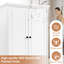 Armoire de rangement avec 2 portes et 4 tiroirs pour salle de bain, bureau, tablette réglable, panneau de fibres à densité moyenne avec finition peinte-1473848984