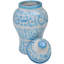 Vase en céramique marocain fait à la main au début du 20e siècle avec caligraphie bleue