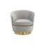 Fauteuil demi-tonneau pivotant en velours 31 po