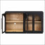 Grande armoire-buffet à 4 portes avec portes en verre, conception arquée et tablettes réglables pour une utilisation polyvalente-133481772