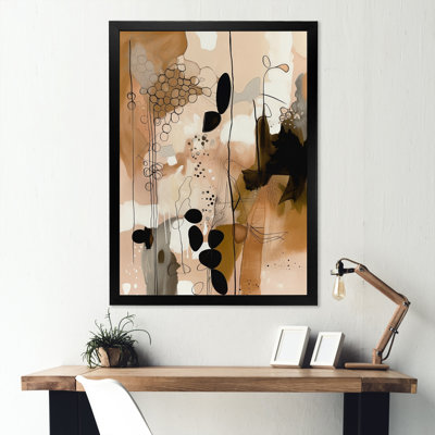 «Brown Colorful Symmetry V», reproduction sur toile abstraite